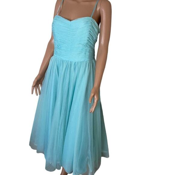 Pearl Georgina Chapman Mint Blue Prom Dress Evening Gown Formal sweetheart SZ 12 - Picture 5 of 11
